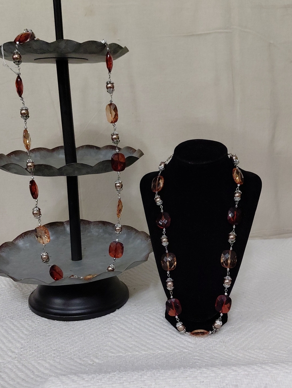 Elegant Brown Bead Necklace Set